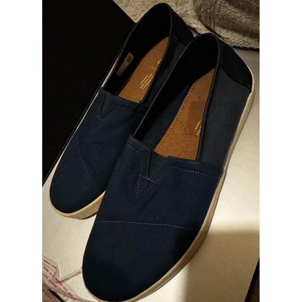 Toms Avalon Slip On Sneakers Navy Blue / Majolica Blue Womens 11